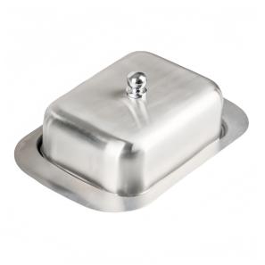 Covered Stainless Steel Butter Dish