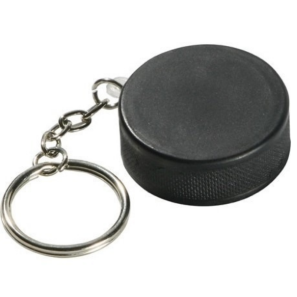 Hockey puck keychain