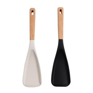  Wooden Handle Silicone Spatula Spoon
