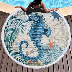 Custom Round Microfiber Beach Towel with Tassel