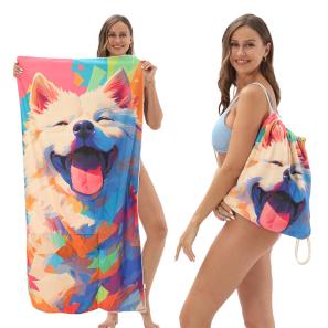  2 in 1 Lightweight Beach Towel Bag