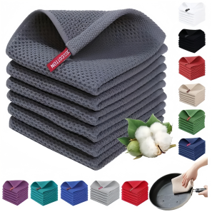 100% Cotton Waffle Weave Kitchen Dish Cloths