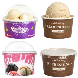 8oz Ice Cream Cups with Lid Options (Dome or Flat)