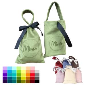 Custom Flannel Drawstring Bag with Handles