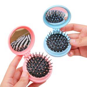 Mini Folding Mirror Hairbrush