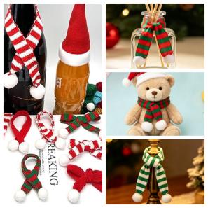 Mini Christmas Knit Scarf for Holiday Decor