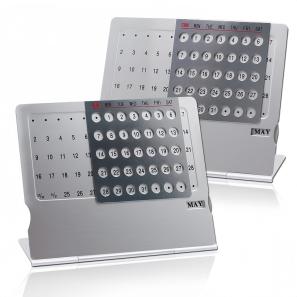 Aluminum Perpetual Desk Calendar