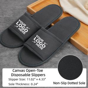 Breathable Canvas Open-Toe Disposable Slippers