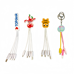Custom Shape PVC 3-in-1 Charging Cable