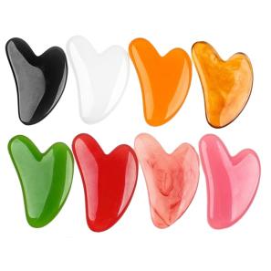 Heart Shape Synthetic Amber Resin Gua Sha Sculpt Tool