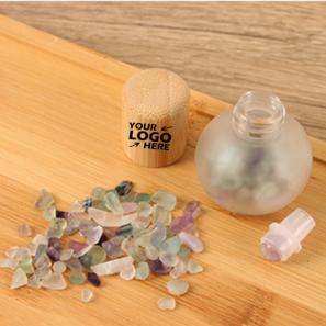 0.68 fl ozFrosted Glass Crystal Chip Roll-On Cosmetic Bottle