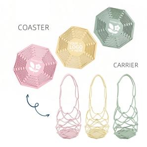 2 In 1 Stretch Silicone Coaster Convertible Mesh Tote