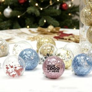 Clear Glitter Fill Christmas Ball Ornament