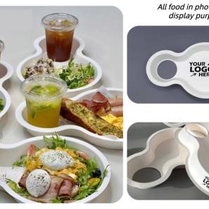 Compostable Bagasse Two In One Brunch Takeout Tray
