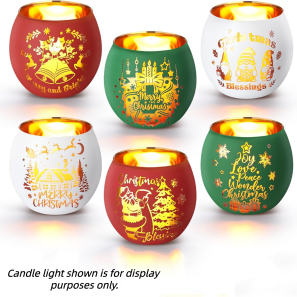 Halloween Christmas Glowing Glass Votive Vessel