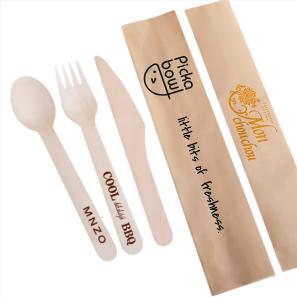 Disposable Birch Wood Cutlery Set