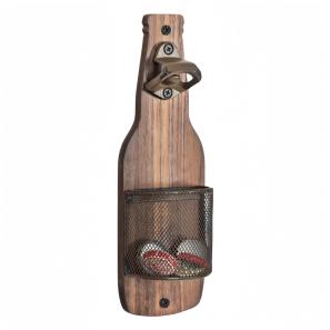 Wall Mounted Beer Bottle Opener with Cap Catcher