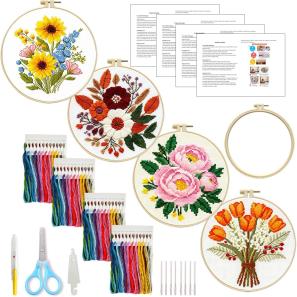 Cross Stitch Kit With Embroidery Hoop