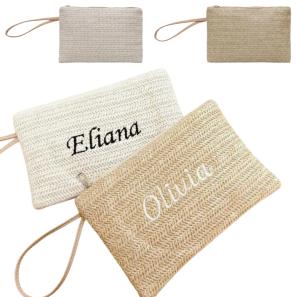 Straw Zipper Pouch