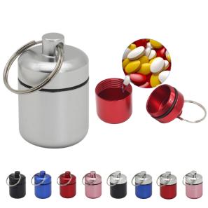 Mini Aluminum Pill Container Keychain
