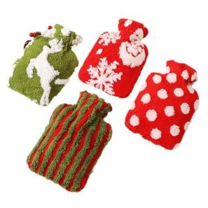 Custom Rubber Hot Water Bottle With Plush Sleeve Set