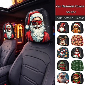 Custom Universal Car Headrest Cover Set Of 2